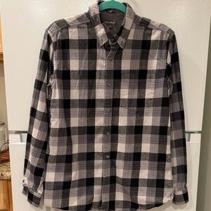 Eddie Bauer Plaid Flannel Button-Down Shirt M